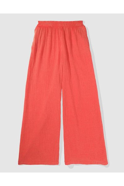 AMERICAN EAGLE بنطال Aerie Gauzy بخصر مرتفع