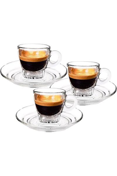 Ocean Caffe Espresso Cup & Saucer Set, 70ml, Set of 6 – Espresso, Tea, Coffee, Cappuccino,Latte Cup