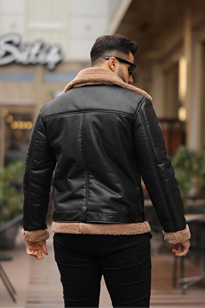 RHONES Zweireihiger Mantel aus laminiertem Leder