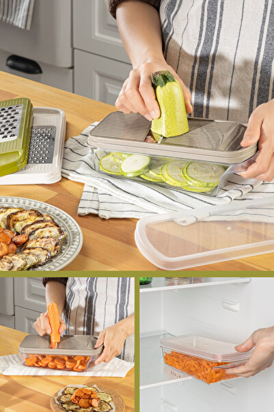 Flora Multiprep Mandolin Rende Seti – 3 Başlık Ve Hazneli Kapaklı Tasarım