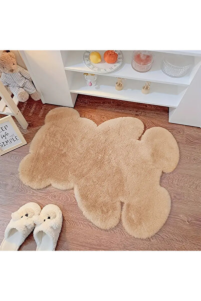 Paco Home Sevimli Ayı Şeklinde Peluş Halı Yumuşak Kabarık Yıkanabilir Zemin M...