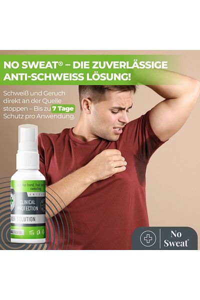 No Sweat 3 Stück No Sweat Antitranspirant Spray 50ml – Extra Stark, 7 Tage Schutz gegen Schwitzen