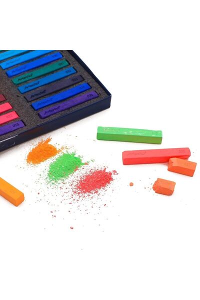 Art Tone Profesyonel Soft Yumuşak Pastel Boya Seti 48'li Renk 4 Floresan Renk Dahil Tüm Renkler