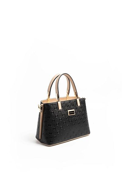 Silver Polo حقيبة يد نسائية فضية وبولو سوداء - S.nut SP987