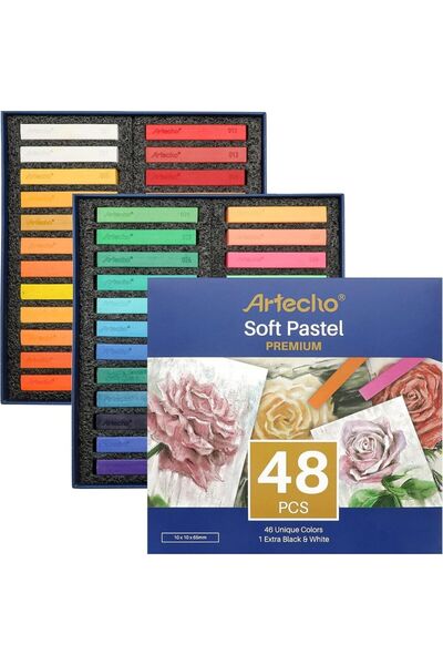 Art Tone Profesyonel Soft Yumuşak Pastel Boya Seti 48'li Renk 4 Floresan Renk Dahil Tüm Renkler