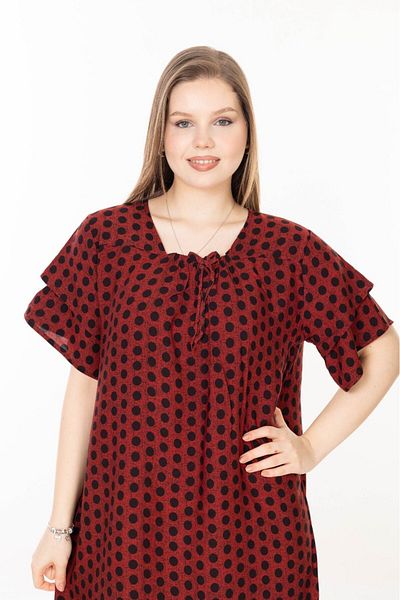 mervemoda ROCHIE ȚESUTĂ DE VARĂ SCURTĂ MĂRIME MARE DE FEMEI