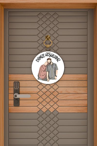 Dormot Home Modern Wooden Digital Printing White Welcome to Our Home Door Water