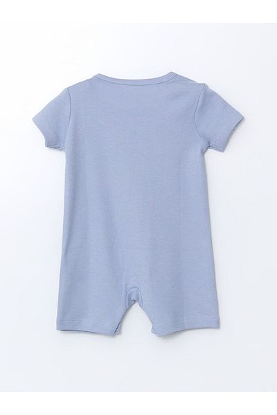 LC Waikiki Lcw Eco Lilac Crew Neck Printed Baby Boy Jumpsuit