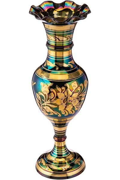 AKDC وعاء زهور نحاسي 10 سم × 10 سم × 32 سم ذهبي