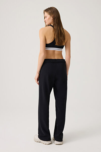 Los Ojos Black Wide Fit Wide Leg Sweatpants Straight Leg