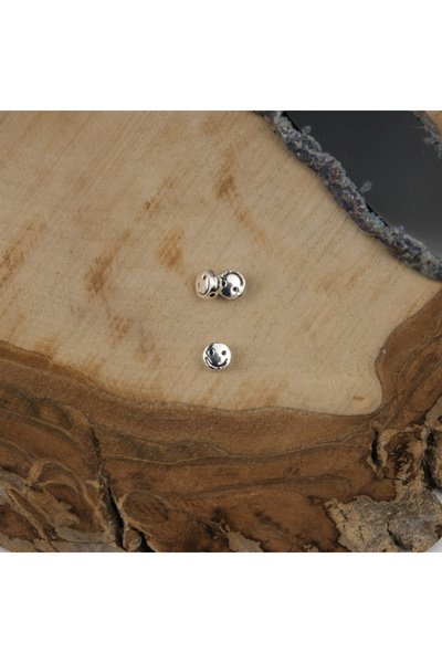 Prestij Boncuk Metalne perle sa smajlićem, srebrne boje, 5 komada