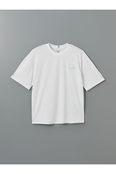 LC Waikiki Ανδρικό αθλητικό μπλουζάκι XSIDE ACTIVE White Crew Neck