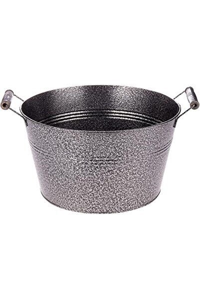 AKDC وعاء زهور معدني 27سم × 27سم × 16سم فضي
