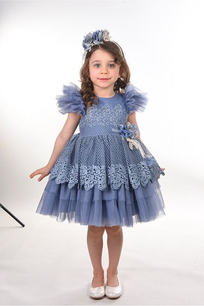 Mialora Rochie pentru fete prințesă cu detaliu din dantelă și tul_M2402