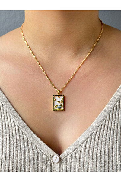 M Miel Kadın Ay Detay Kolye