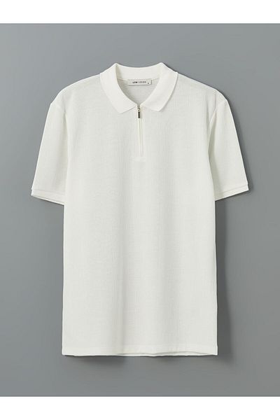 LC Waikiki Ανδρικό μπλουζάκι LCW Vision Ecru Polo Neck