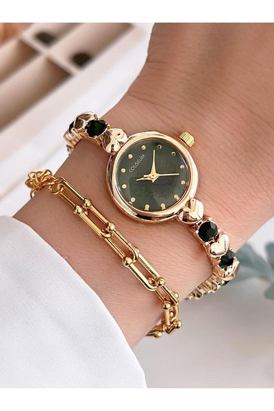 Coliseum Vintage Serial Stone Wristwatch and Bracelet as Gift Cl8745.C03