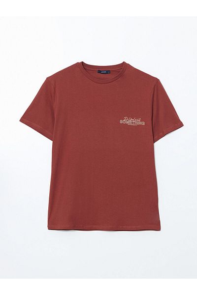 LC Waikiki Tricou pentru bărbați din bumbac pieptănat imprimat cu mânecă scurtă, sezon nou - S5JD62Z8
