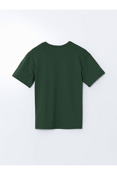LC Waikiki Νέα σεζόν Crew Neck κοντομάνικο εμπριμέ χτενισμένο βαμβακερό ανδρικό Tisort - S5K385Z8