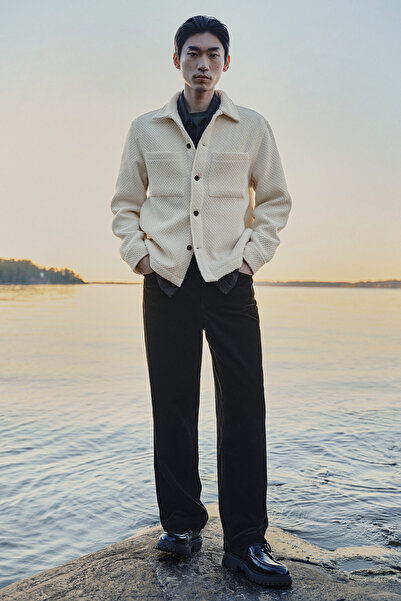 H&M Petek Dokulu Overshirt Gömlek Regular Fit