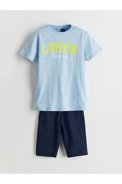 LC Waikiki Lcw Crew Neck Boys T-Shirt and Shorts