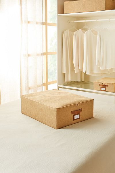 Ocean Home Textile Βάση από γιούτα μεσαίου μεγέθους Six Suitcase Organizer Box με υποστήριξη 45x55x18