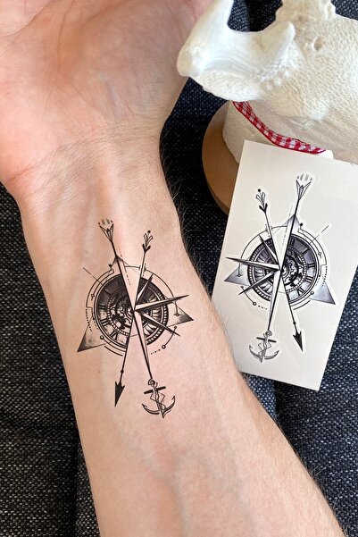 BiWini Pusula Erkek Geçici Dövme Tattoo Bilek Kol Bacak Ve Göğüs Arası Erkek Kadın
