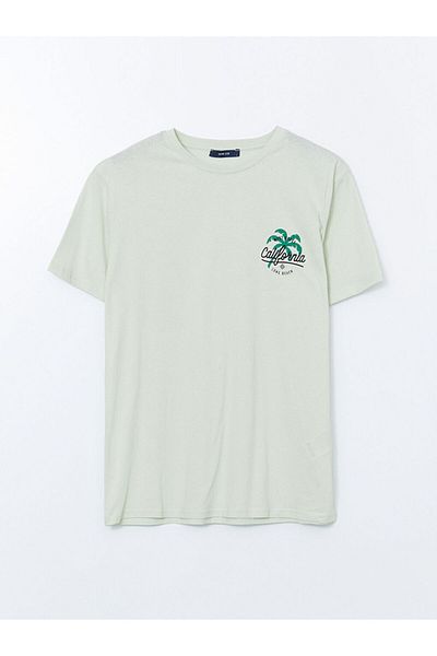 LC Waikiki New Season Crew Neck Κοντό μανίκι εμπριμέ χτενισμένο βαμβακερό ανδρικό Tisort - S5KO95Z8