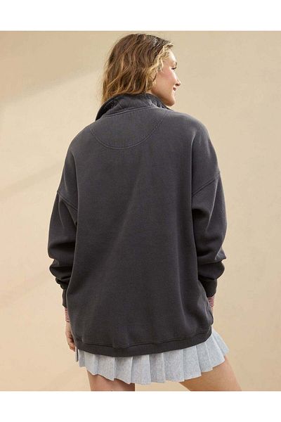 AMERICAN EAGLE Aerie Getaway Quarter Snap Sweatshirt