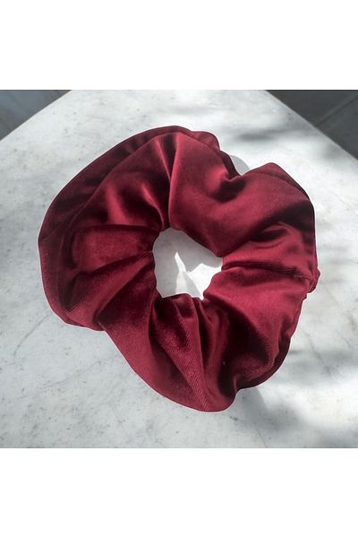 alsaccessories Burgundy Velvet Scrunchie Bagel Buckle, Hair Clip