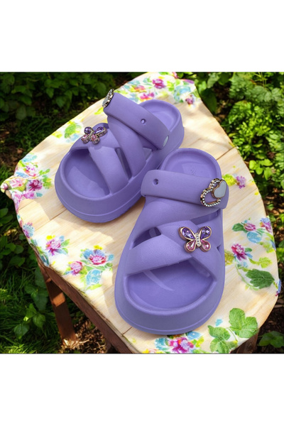 Hızlı Al PLAJA, POOL, GRADINA, PAPUCI DE ZILNIC PENTRU COPII. MODEL YEZY PAPUCI DE FATA CU PIATRA.