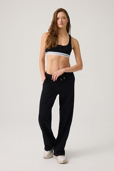 Los Ojos Pantaloni de sport negri cu picior lat, cu picior drept