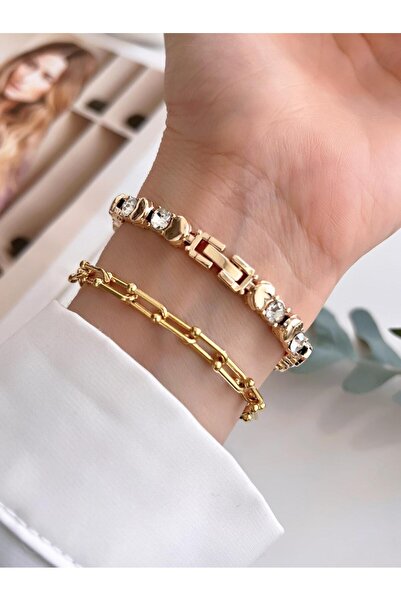 Coliseum Special Design Vintage Series Stone Cord Model Women's Wristwatch + Bracelet Gift Cl8745.C01