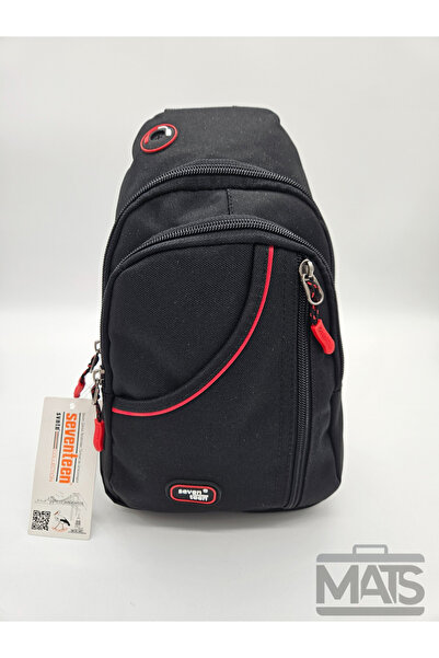 seventeen çanta Seventen Unisex Red Black Cross Shoulder Bag