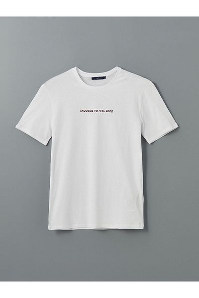 LC Waikiki Tricou pentru bărbați din bumbac pieptănat cu mânecă scurtă cu decolteu și mânecă scurtă - S5KL53Z8