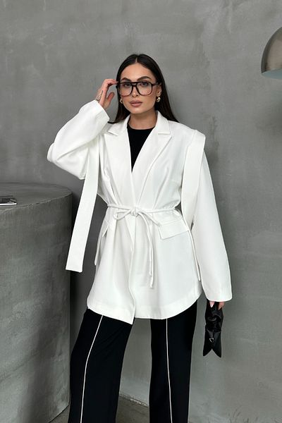 msm fashion Übergroßer Damen-Blazer – mit Gürtel und Schulterdetail