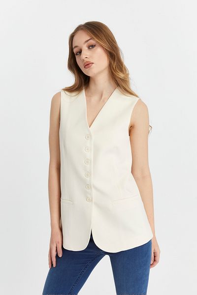 Bolivente Women's Buttoned Regular Lined Woven Vest