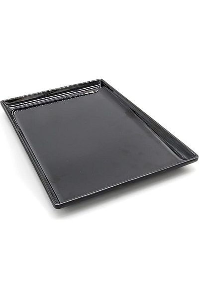 Winds Trading Dynasty Black Melamine Serving Tray (25x17) –BPA-Free, Sleek Finish for Food & Snacks