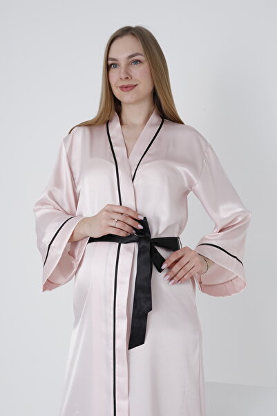 Miss Dünya Lissa Σατέν φόρεμα εγκυμοσύνης και εγκυμοσύνης με μανίκια νυχτερίδας