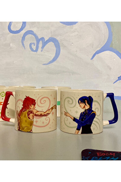 westartic كوب شاي وقهوة بتصميم مطبوع من Arcane Caitlyn and Vi مكون من قطعتين