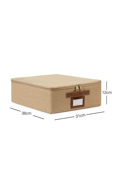 Ocean Home Textile Μικρού μεγέθους Βάση από γιούτα Six Suitcase Organizer Υποστηριζόμενο κουτί αποθήκευσης 31x38x12