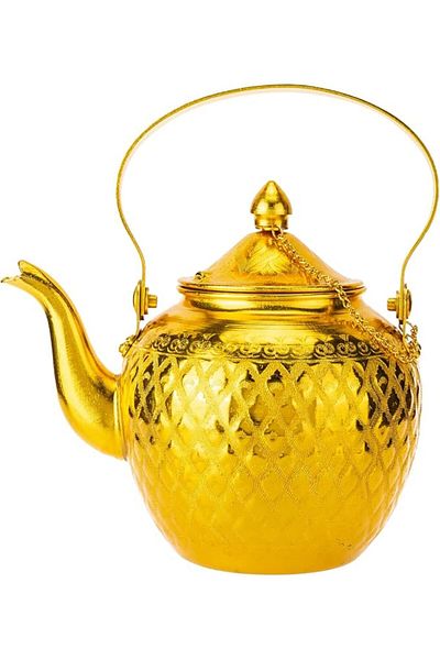 AKDC Alu Tea Kettle Gold 14Cm X 14Cm X 14Cm Golden Colour