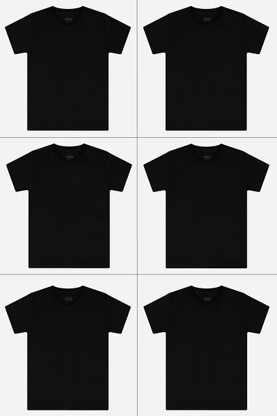 Arma Yıldız Boy's Black Crew Neck Undershirt Short Sleeve T-Shirt 6 Pieces 100% Cotton