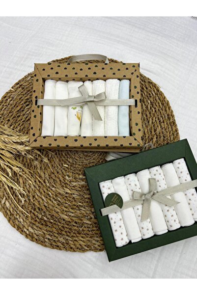 Caramell Desenli Penye Bebek Ağız Mendili 2x7'li 2 Paket