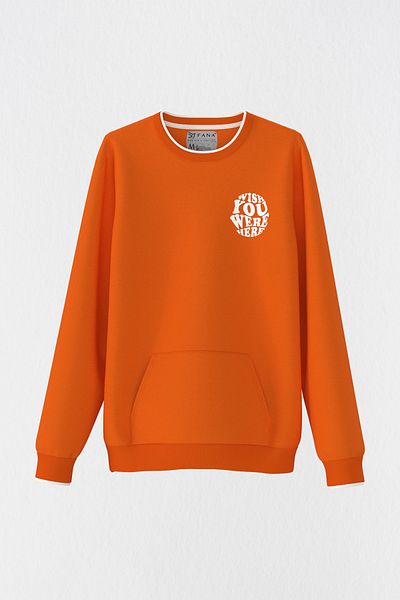FANA Men's Sweatshirt Slogan Printed Wish You Were Here