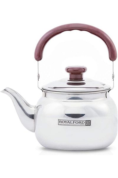 ROYALFORD 1L Stainless Steel Stove-Top Tea Kettle – Compact Design, Heat-Resistant Handle