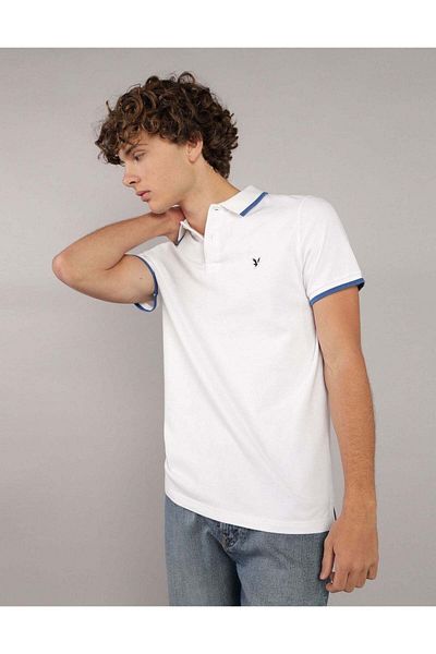 AMERICAN EAGLE قميص بولو بيكيه مرن من AE