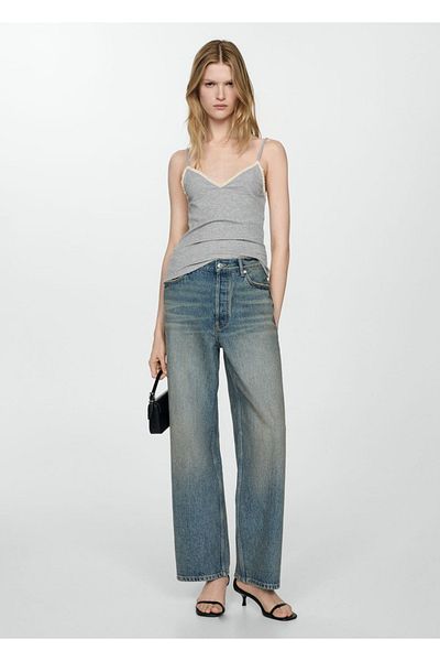 MANGO Woman Blouse with Thin Straps