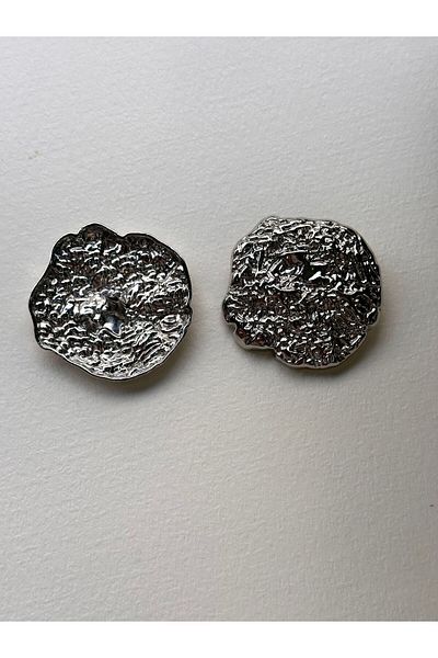 ODDA TASARIM ATÖLYESİ Z.A.R.A Model Silver Design - Extra Large Size Coat, Jacket, Vest and Dress 2-Piece Button Set (4.5cm)