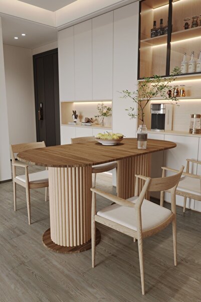 moka park avm Mega Antoryum Yemek Masası Mutfak Masası Ahşap Ayak Dekoratif Ş...